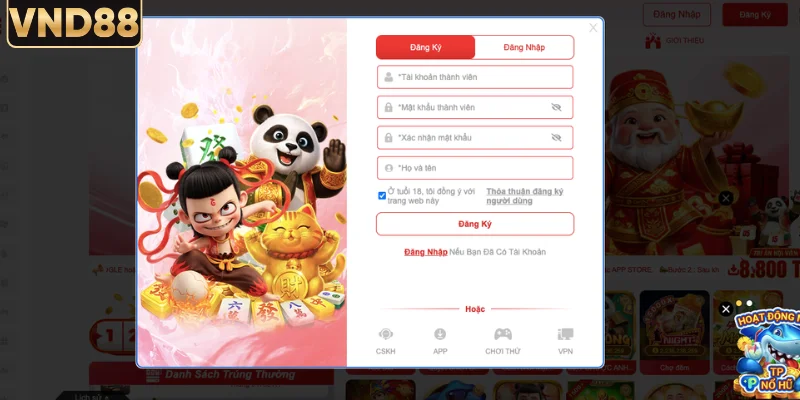 Biểu mẫu đăng ký VND88